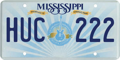 MS license plate HUC222