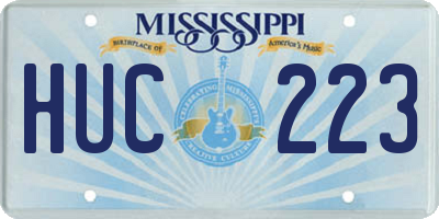 MS license plate HUC223