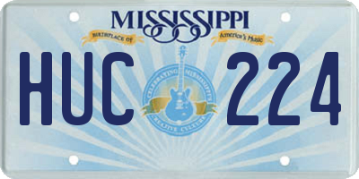 MS license plate HUC224