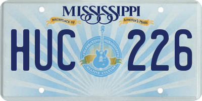 MS license plate HUC226