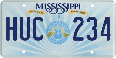 MS license plate HUC234