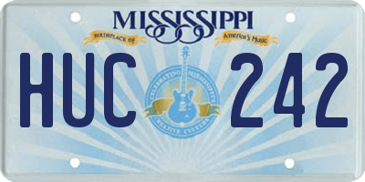 MS license plate HUC242