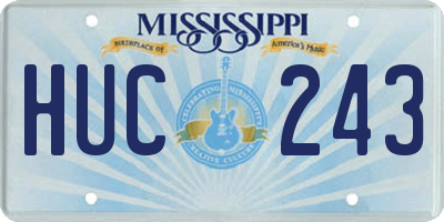 MS license plate HUC243