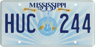MS license plate HUC244