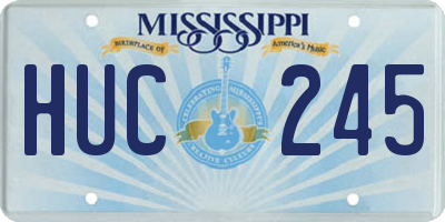 MS license plate HUC245