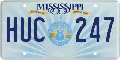 MS license plate HUC247