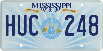 MS license plate HUC248