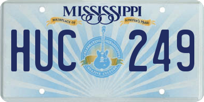 MS license plate HUC249