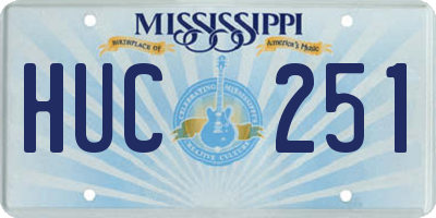 MS license plate HUC251