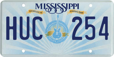 MS license plate HUC254