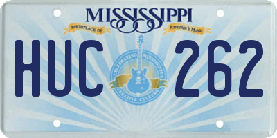 MS license plate HUC262