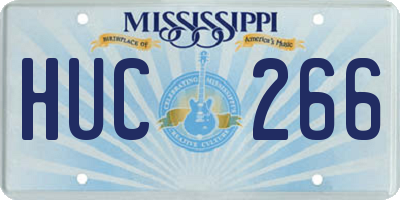 MS license plate HUC266