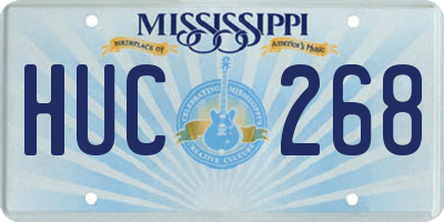 MS license plate HUC268