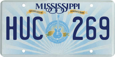 MS license plate HUC269