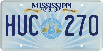 MS license plate HUC270