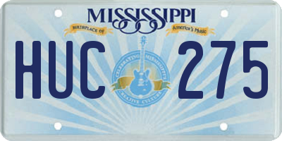 MS license plate HUC275