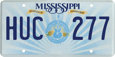 MS license plate HUC277