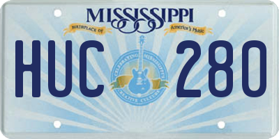 MS license plate HUC280