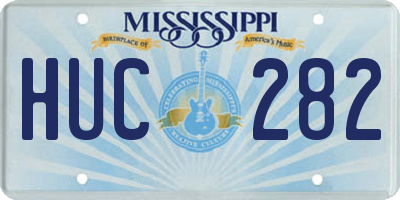 MS license plate HUC282