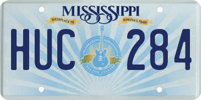 MS license plate HUC284