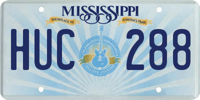 MS license plate HUC288