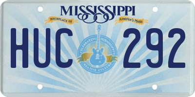 MS license plate HUC292