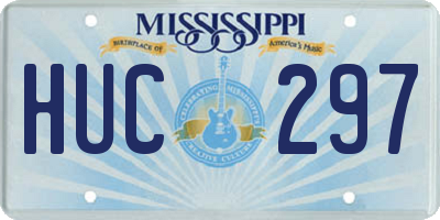 MS license plate HUC297