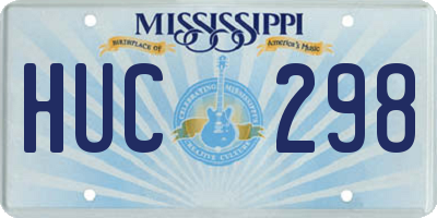 MS license plate HUC298