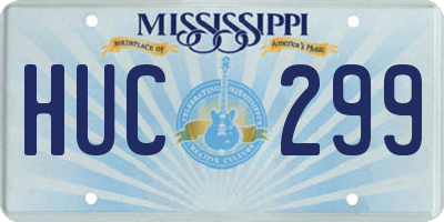 MS license plate HUC299