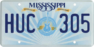 MS license plate HUC305