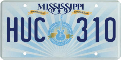MS license plate HUC310