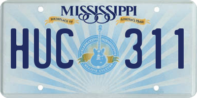 MS license plate HUC311