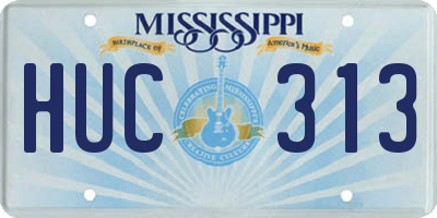 MS license plate HUC313