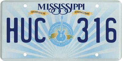 MS license plate HUC316