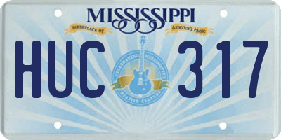 MS license plate HUC317