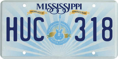 MS license plate HUC318