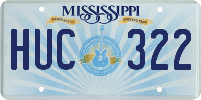 MS license plate HUC322