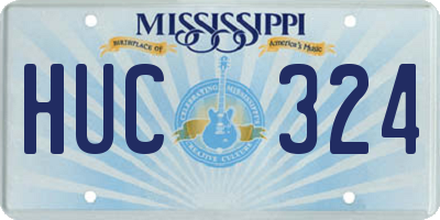 MS license plate HUC324