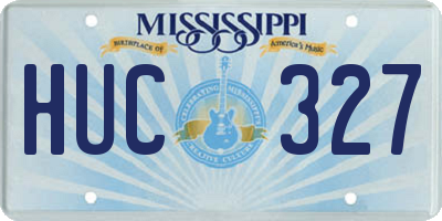 MS license plate HUC327