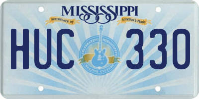 MS license plate HUC330