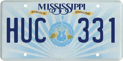 MS license plate HUC331