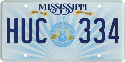 MS license plate HUC334