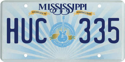 MS license plate HUC335