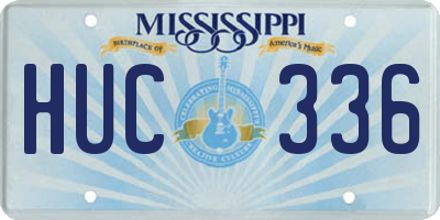 MS license plate HUC336