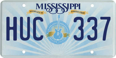 MS license plate HUC337