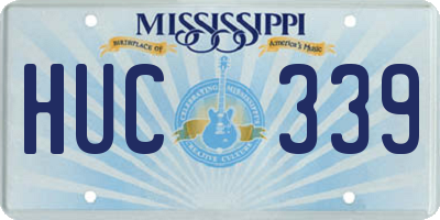 MS license plate HUC339