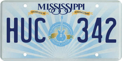 MS license plate HUC342