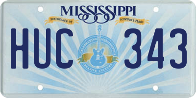 MS license plate HUC343