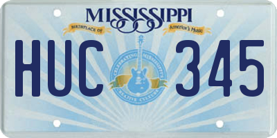 MS license plate HUC345