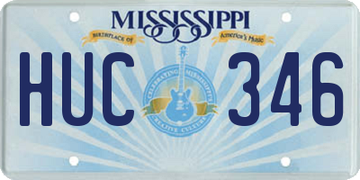 MS license plate HUC346
